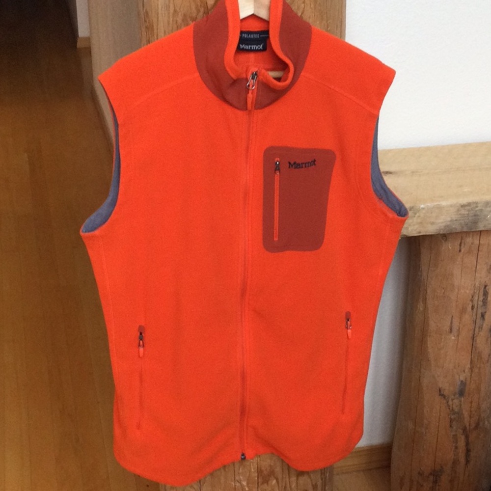EUC Mens XL Marmot Polartec Orange Vest